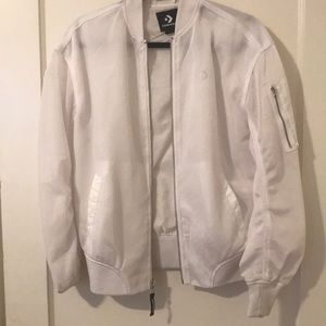 Converse White Mesh bomber jacket